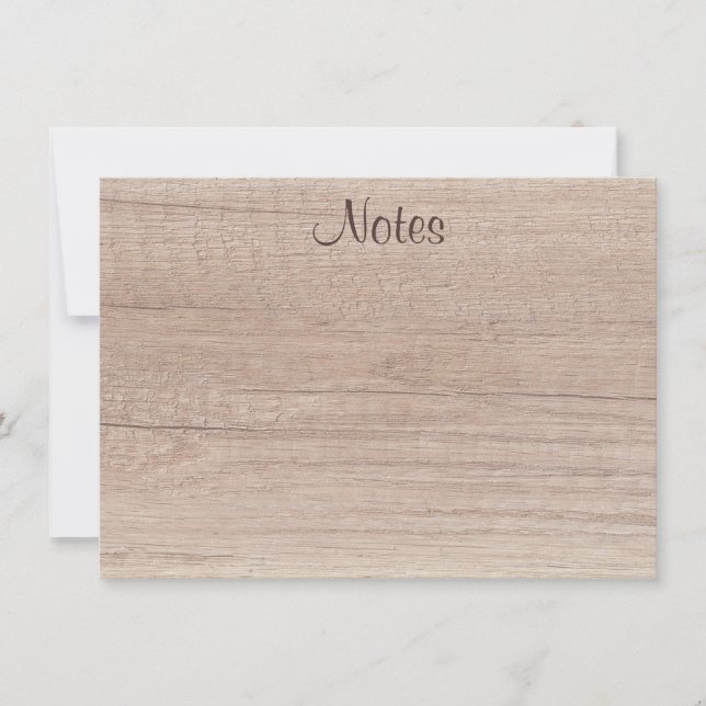 Handwritten Script Elegant Natural Wood Look Card (Front)