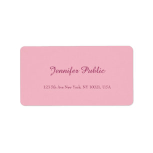 Handwritten Script Elegant Pink Template Modern Label