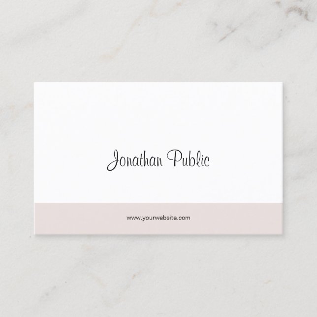 Handwritten Script Elegant Simple Template Modern Business Card (Front)