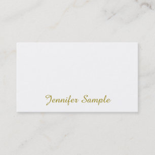 Handwritten Script Gold Calligraphy Design Trendy Business Card
