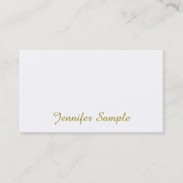 Handwritten Script Gold Calligraphy Design Trendy Business Card (Front)