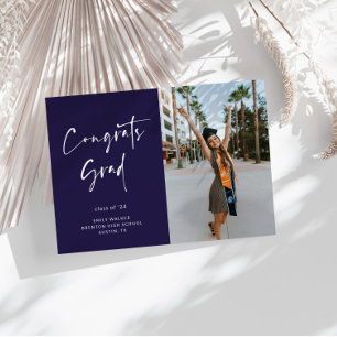 Handwritten Script Graduation Announcement Card