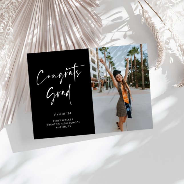 Handwritten Script Graduation Announcement Card (Creator Uploaded)