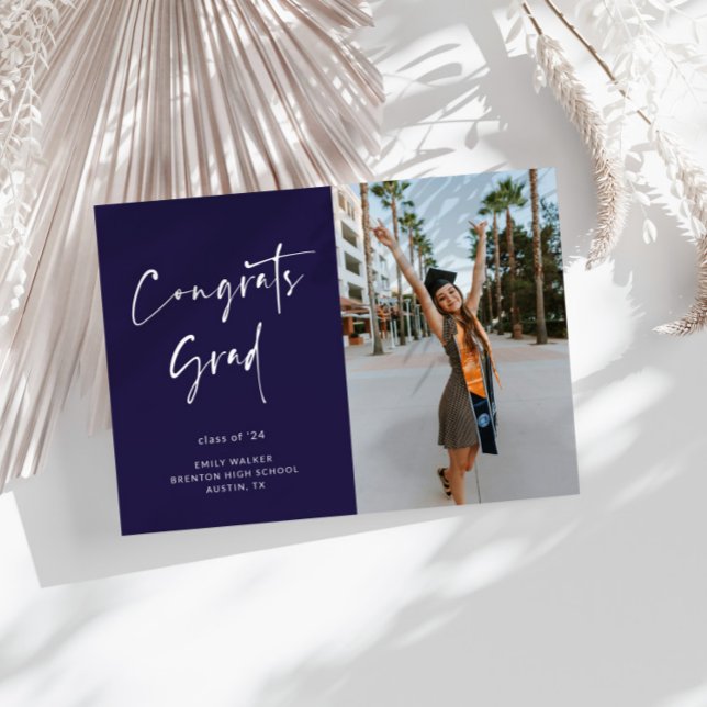 Handwritten Script Graduation Announcement Card (Creator Uploaded)