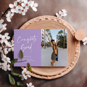 Handwritten Script Graduation Announcement Card