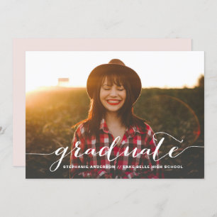 Handwritten Script Graduation Party Invitation