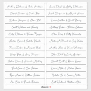 Handwritten Script Guest Names Labels White