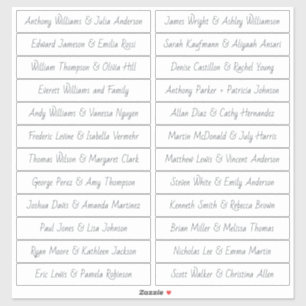 Handwritten Script Guest Names Labels White