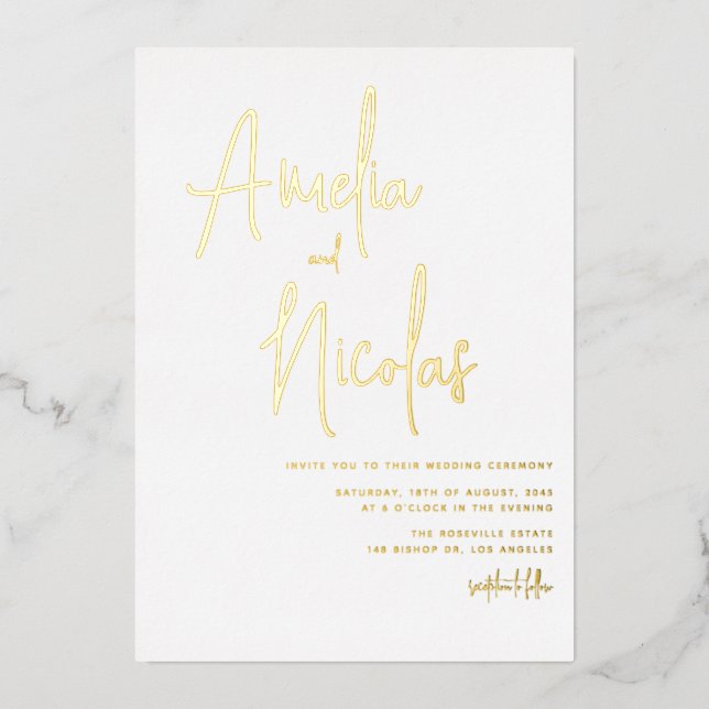 Handwritten Script Minimalist Wedding (Front)