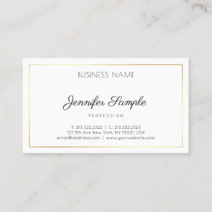 Handwritten Script Modern Design Elegant Plain Business Card