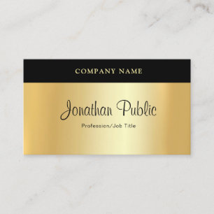 Handwritten Script Modern Elegant Gold Template Business Card