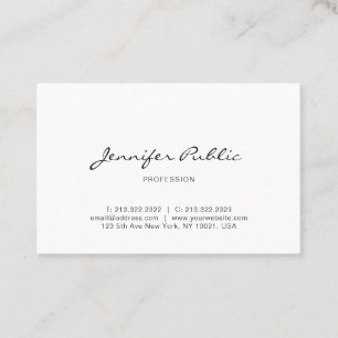 Handwritten Script Modern Elegant Minimalist Plain Business Card