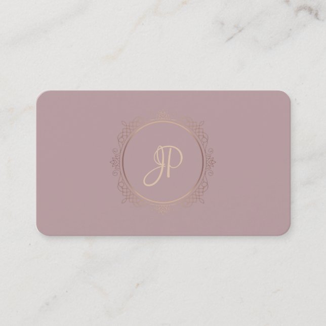 Handwritten Script Modern Monogram Template Business Card (Front)