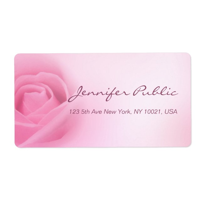Handwritten Script Modern Pink Rose Template (Front)