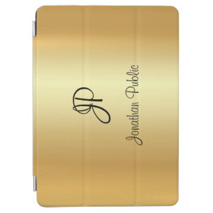 Handwritten Script Monogram Elegant Gold Template iPad Air Cover