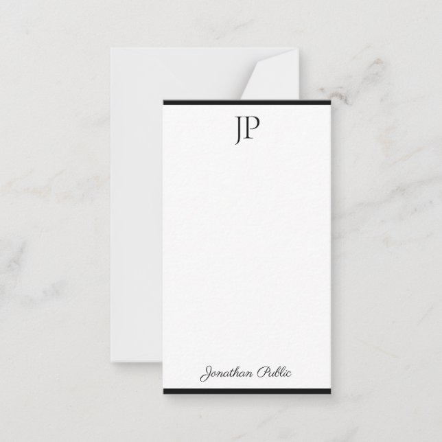 Handwritten Script Monogrammed Simple Template (Front)