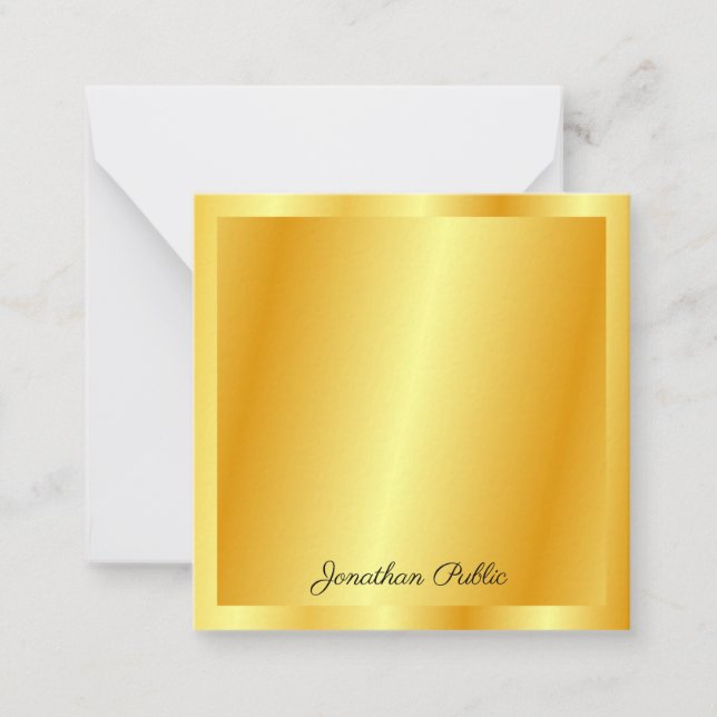 Handwritten Script Name Template Trendy Faux Gold (Front)