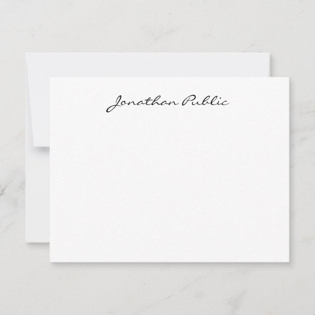 Handwritten Script Name Text Chic Simple Design Card (Front)