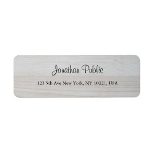Handwritten Script Name Text Wood Return Address Return Address Label