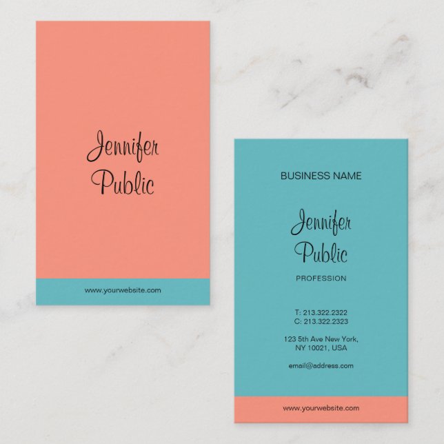 Handwritten Script Name Trending Modern Elegant Business Card (Front/Back)