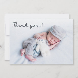 Handwritten Script Newborn Baby Photo Thank You