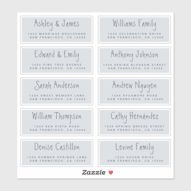 Handwritten Script Pastel Blue Address Labels (Sheet)