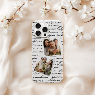 Handwritten Script Personalized 2 Photo Layout iPhone 16 Pro Case
