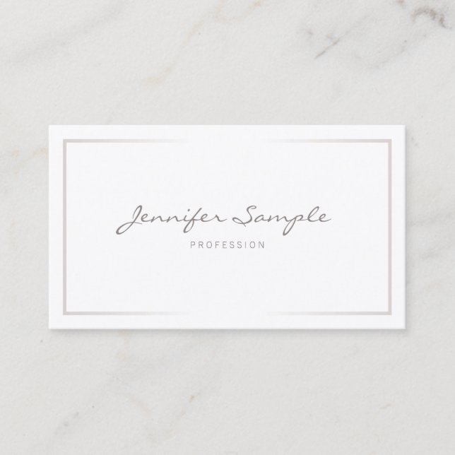 Handwritten Script Professional Modern Elegant Business Card (Front)