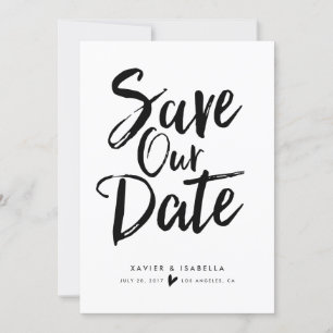 Handwritten Script Save The Date Announcement