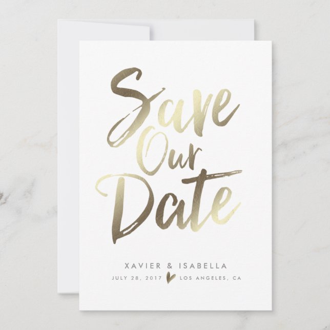 Handwritten Script Save The Date Announcement (Front)