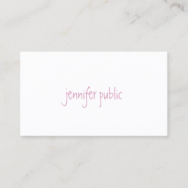 Handwritten Script Simple Modern Elegant Template Business Card (Front)