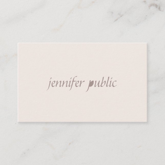 Handwritten Script Simple Template Modern Elegant Business Card (Front)