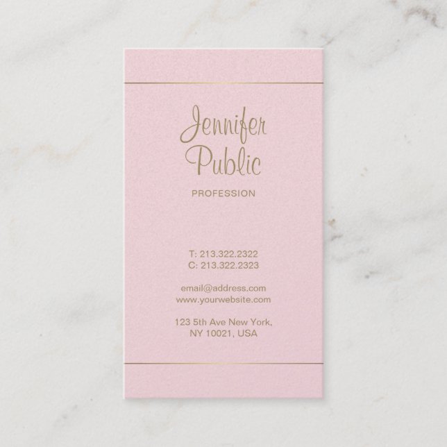 Handwritten Script Stylish Designed Luxury Modern Business Card (Front)