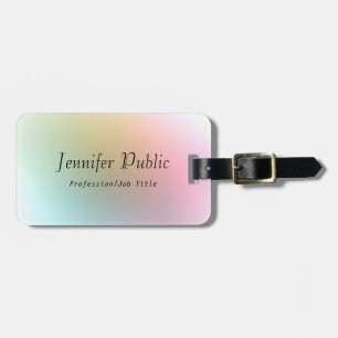 Handwritten Script Text Elegant Colourful Template Luggage Tag