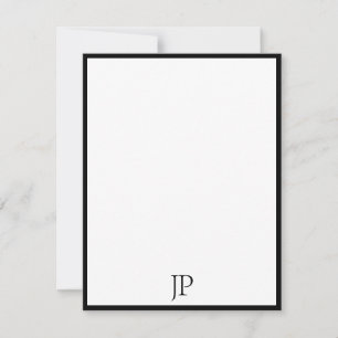 Handwritten Script Text Elegant Monogram Classic Card