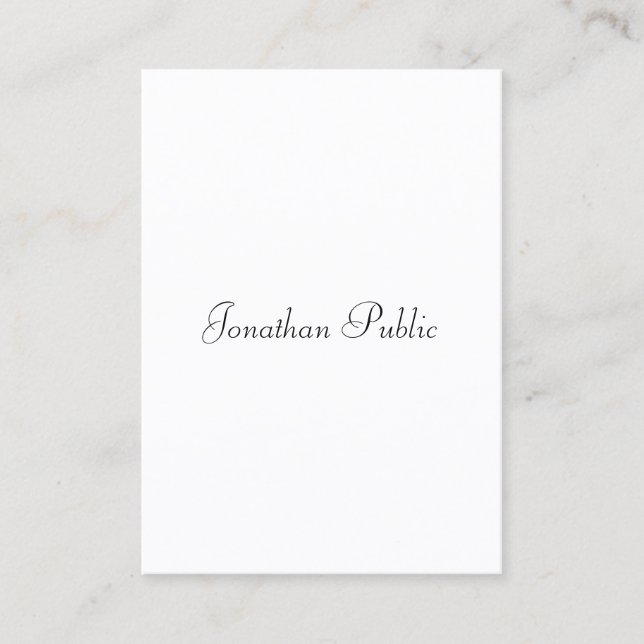 Handwritten Script Text Elegant Simple Template Business Card (Front)