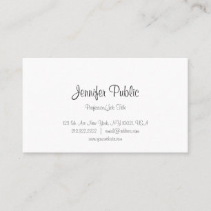 Handwritten Script Text Minimalist Modern Template Business Card