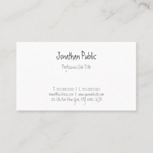 Handwritten Script Text Minimalist Template Modern Business Card