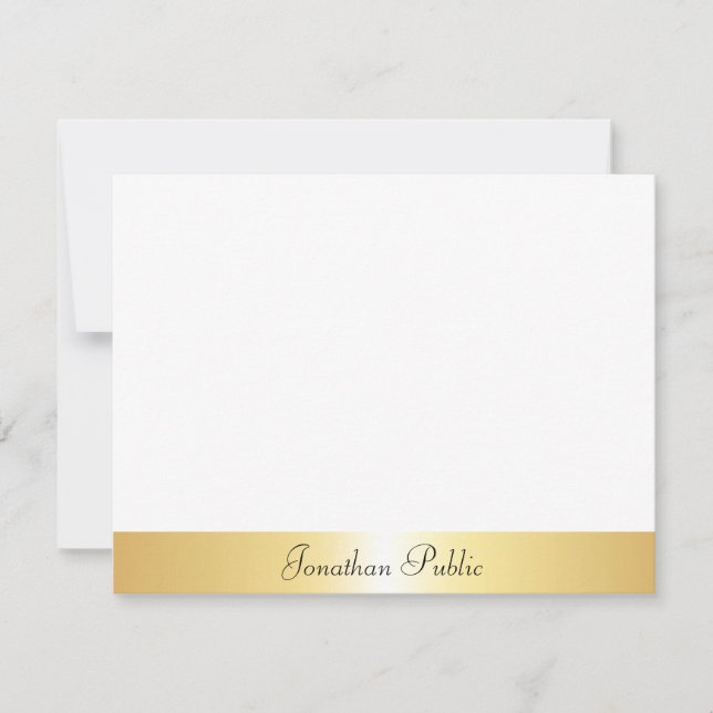 Handwritten Script Text Name Gold Template (Front)