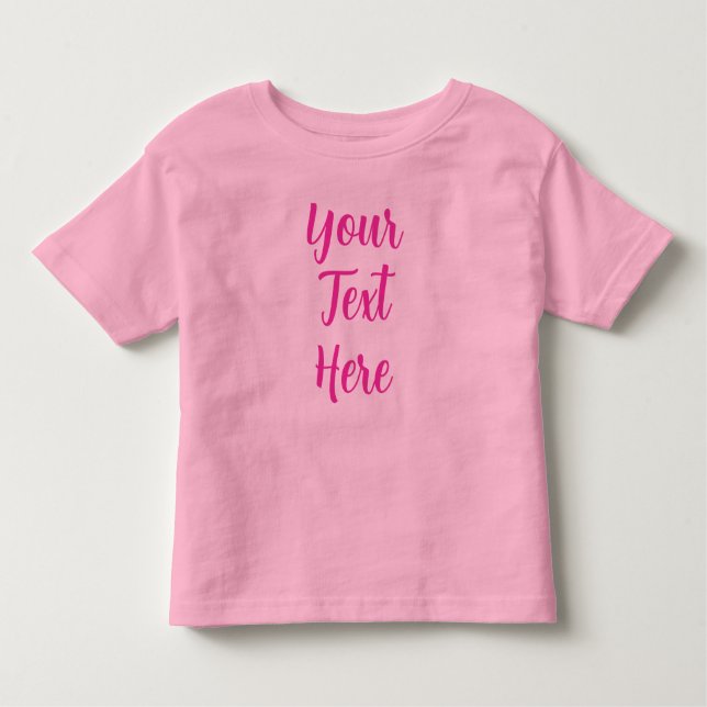 Handwritten Script Text Name Pink Baby Gifts Toddler T-Shirt (Front)