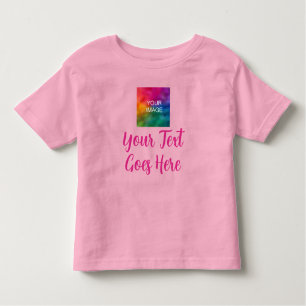 Handwritten Script Text Name Pink Create Your Own Toddler T-Shirt