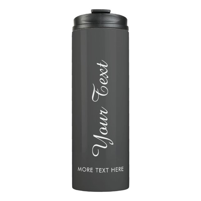 Handwritten Script Text Upload Photo Or Logo Top Thermal Tumbler (Front)