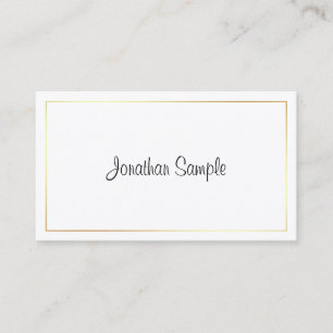 Handwritten Script Trendy Design Elegant Plain Business Card