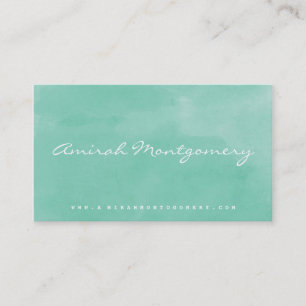 Handwritten Script Watercolor Business Card