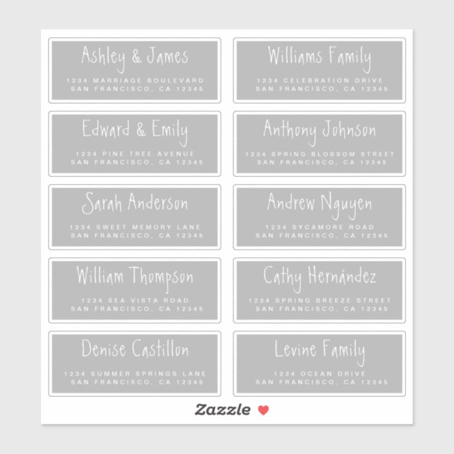 Handwritten Script Wedding Guest Address Labels (Sheet)