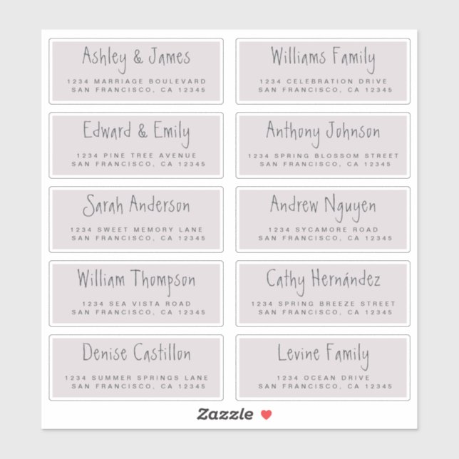Handwritten Script Wedding Guest Address Labels (Sheet)