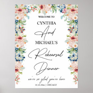 Handwritten Script Welcome to our Rehearsal Dinner Poster