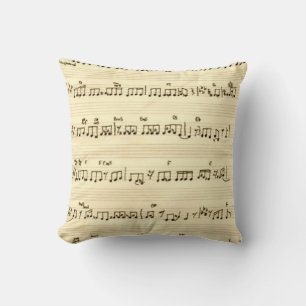 Handwritten Sheet Music Song Ivory  Cushion