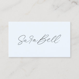 Handwritten Signature Blue Modern Minimalist Business Card