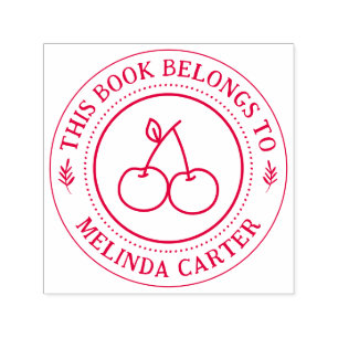 Handwritten Simple Cherry Custom Book Self-inking Stamp